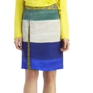 NWT Rachel Roy Silk Colorblock Skirt